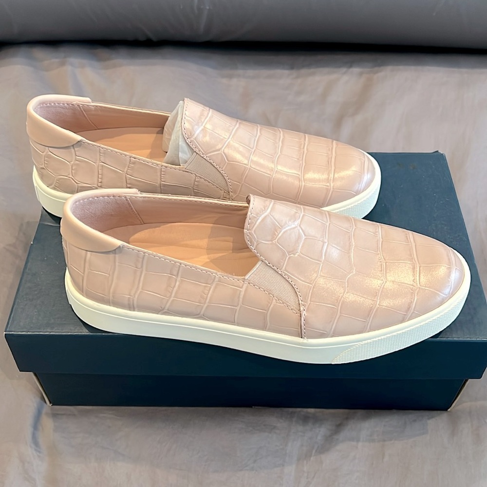 Brand new, never worn Cole Haan slip-on. Beautiful print (croc) & neutral color